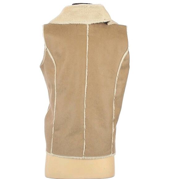 Olive & Oak size small tan & cream v-neck winter vest - Picture 2 of 2